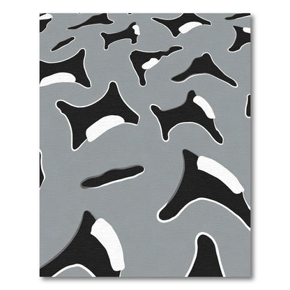 Monochromatic Orca Pod Pattern Rug