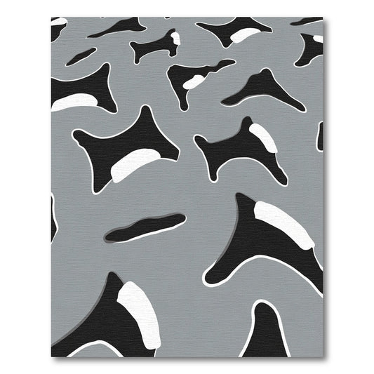 Monochromatic Orca Pod Pattern Rug
