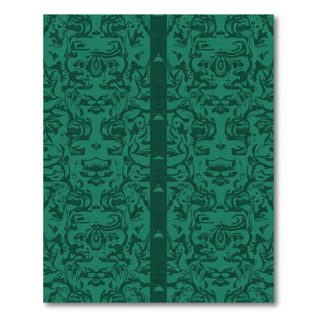 Emerald Lush Scrollwork Baroque Rug