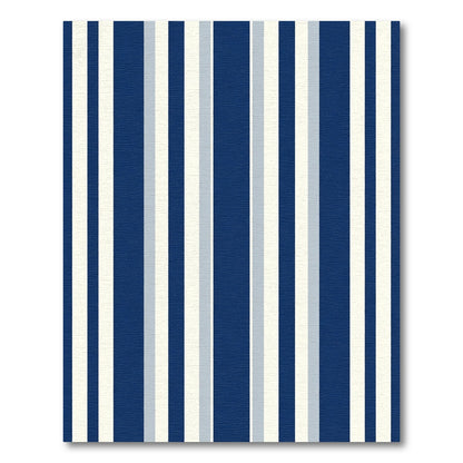 Classic Navy White Gray Stripes Rug