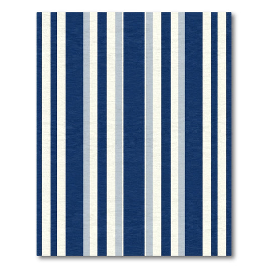 Classic Navy White Gray Stripes Rug