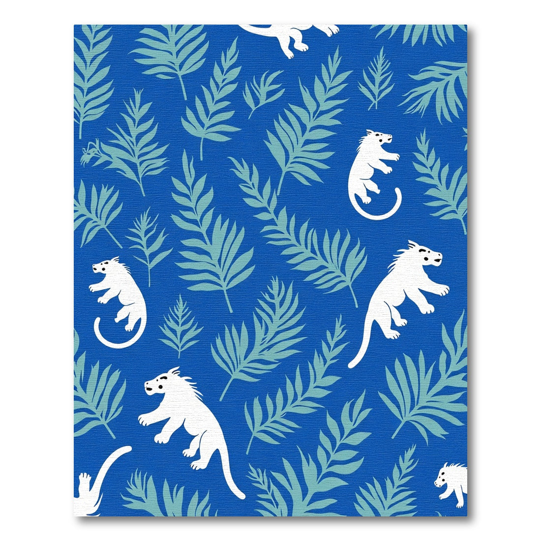 Exotic Blue Tiger Fern Foliage Rug