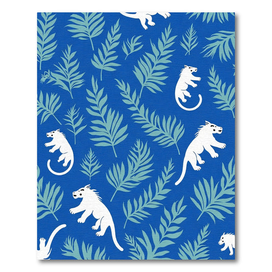 Exotic Blue Tiger Fern Foliage Rug