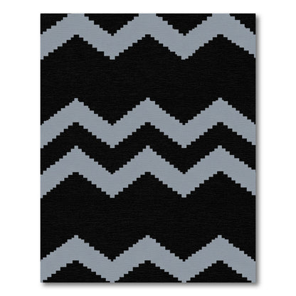 Gray Zigzag Chevron Stripes Rug