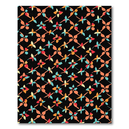 Modern Colorful Floral Lattice Rug