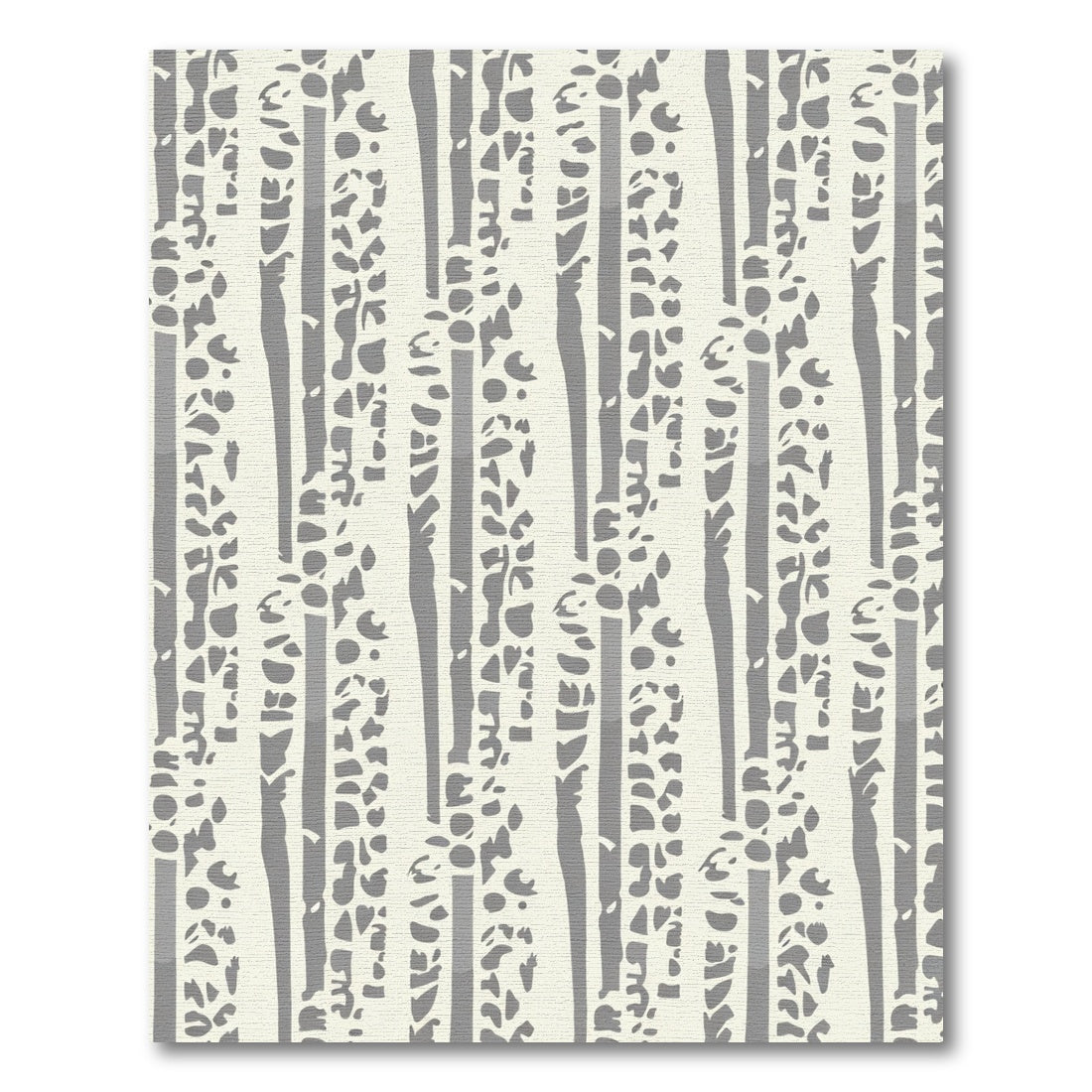 Vertical Gray Birch Tree Forest Rug