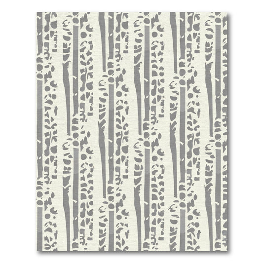 Vertical Gray Birch Tree Forest Rug