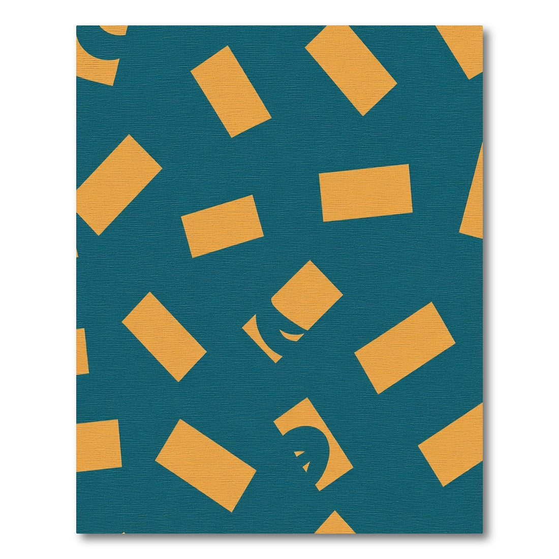 Teal Orange Rectangles Scattered Abstract Rug
