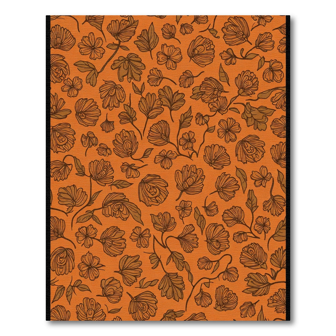 Terracotta Floral Vine Outline Rug