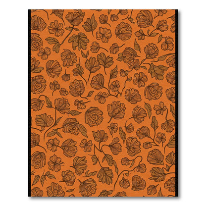 Terracotta Floral Vine Outline Rug