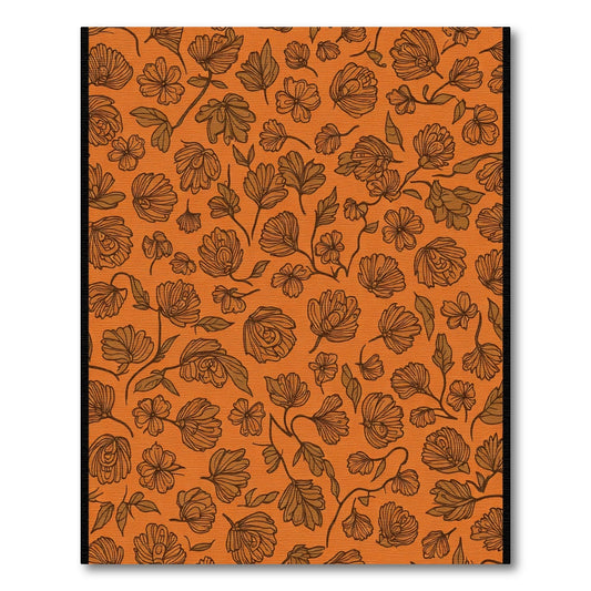 Terracotta Floral Vine Outline Rug