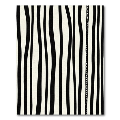 Black White Organic Stripe Rug