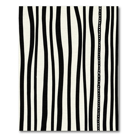 Black White Organic Stripe Rug