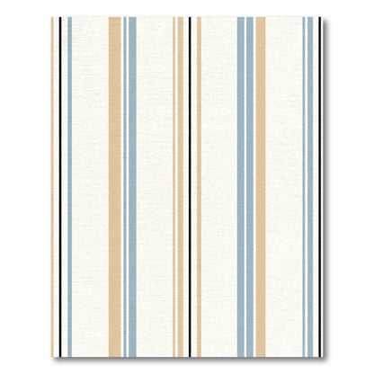 Brave Beige Blue Stripe Composition Rug