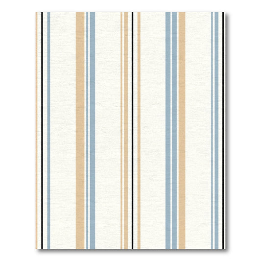 Brave Beige Blue Stripe Composition Rug