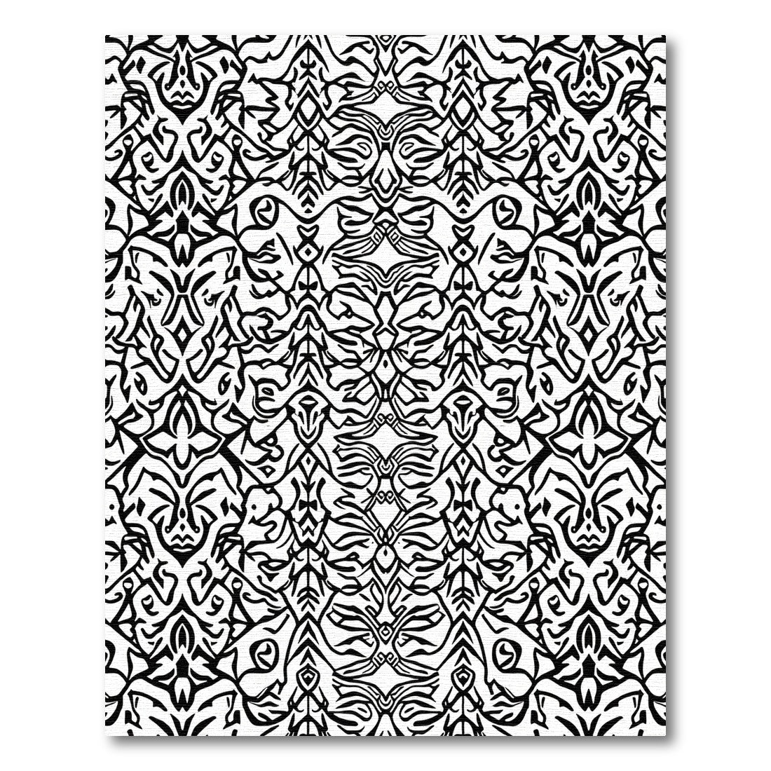 Black Ornate Scrollwork Medallion Rug