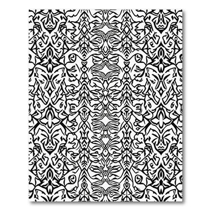 Black Ornate Scrollwork Medallion Rug