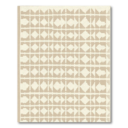 Neutral Geometric Diamond Grid Rug