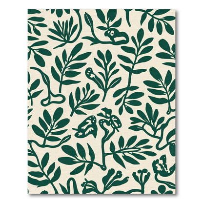 Deep Emerald Botanical Swirls Rug