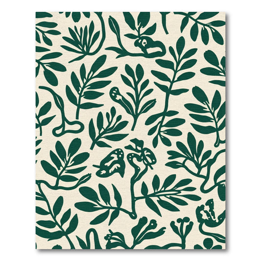 Deep Emerald Botanical Swirls Rug