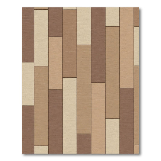 Natural Bark Wood Plank Arrangement Rug