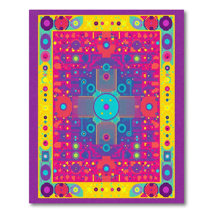 Vibrant Geometric Medallion Abstract Rug