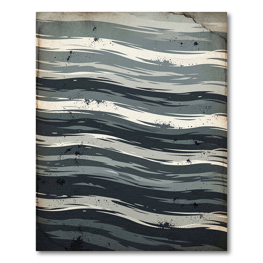 Cool Gray Tonal Stripe Wave Rug