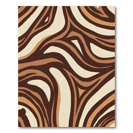Earth Tones Swirling Abstract Zebra Rug
