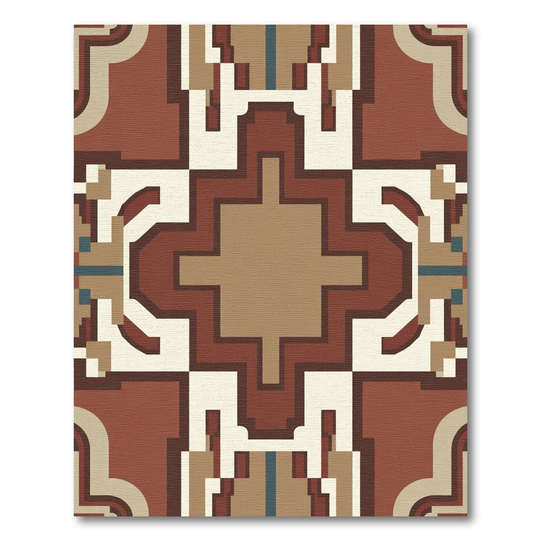 Terracotta Geometric Art Deco Rug