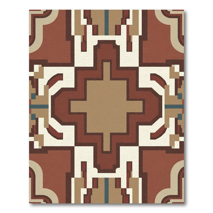 Terracotta Geometric Art Deco Rug
