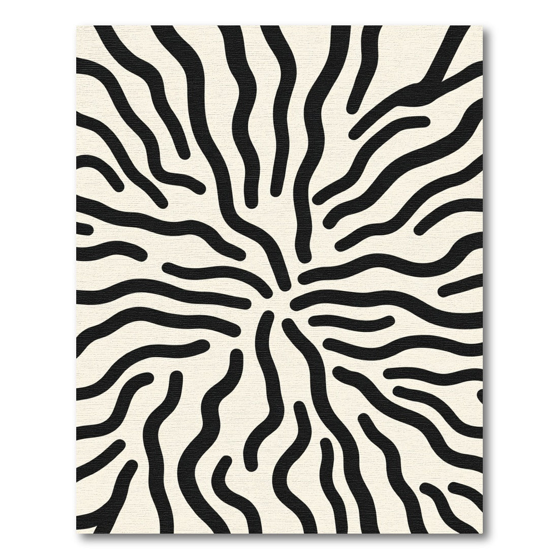 Black White Swirl Organic Waves Rug
