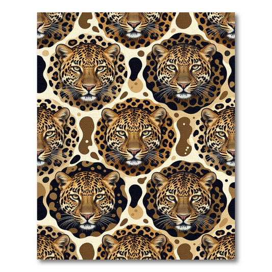 Bold Leopard Face Animal Print Rug