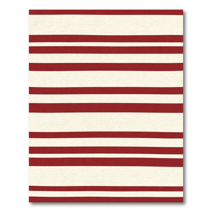 Bold Burgundy Cream Stripe Rug