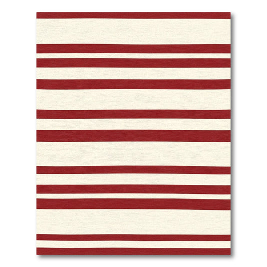 Bold Burgundy Cream Stripe Rug