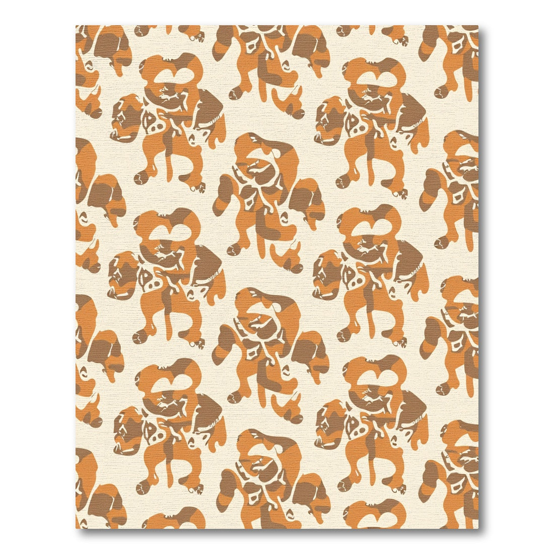 Orange Brown Abstract Camouflage Figures Rug