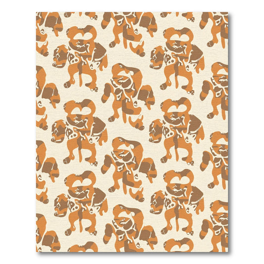 Orange Brown Abstract Camouflage Figures Rug