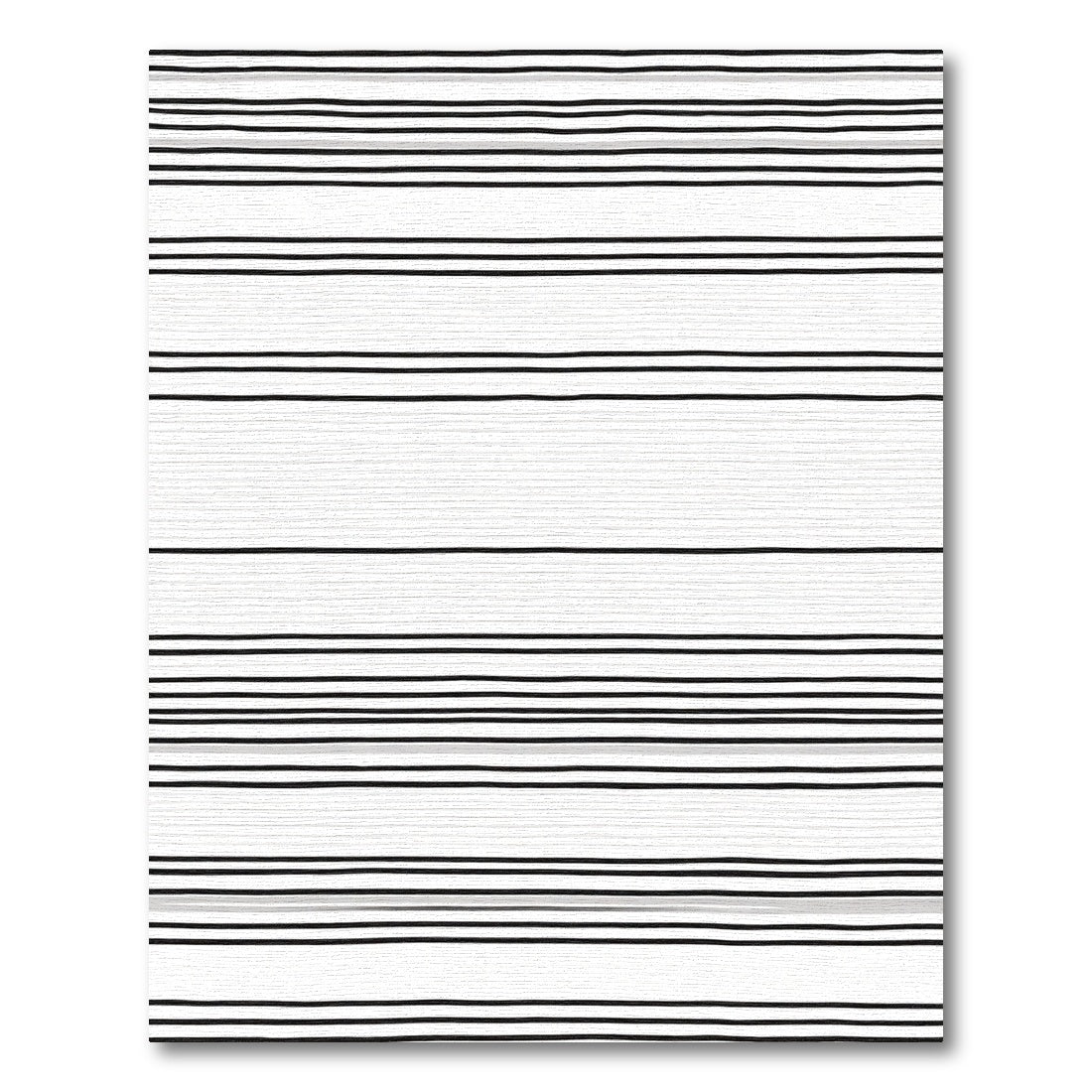 Bold Black White Linear Stripe Rug