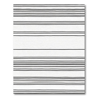 Bold Black White Linear Stripe Rug