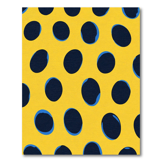 Bold Yellow Navy Oval Burst Rug