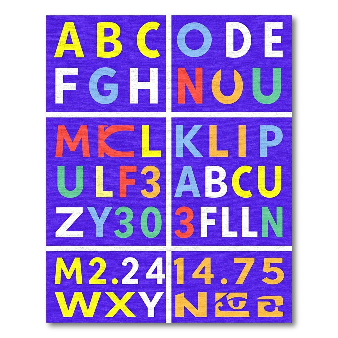 Bold Alphabet Numbers Collage Rug