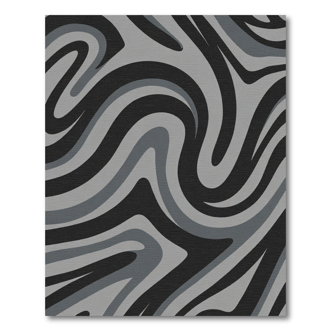 Dark Gray Swirling Stripe Rug