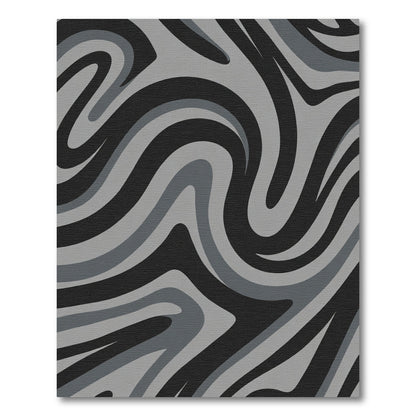 Dark Gray Swirling Stripe Rug