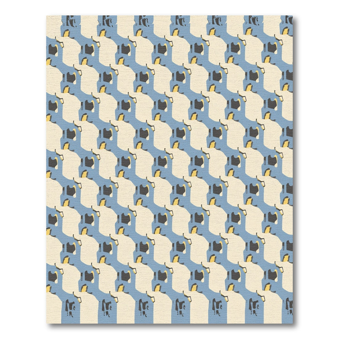Abstract Blue Cream Geometric Figures Rug