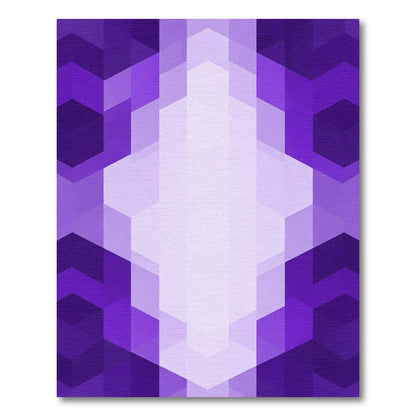 Modern Violet Geometric Blocks Rug