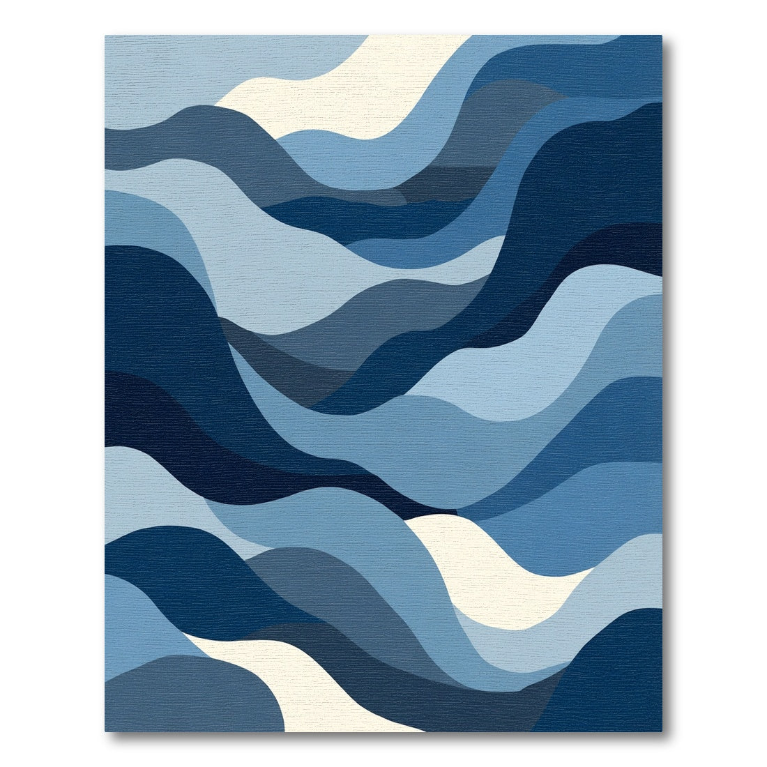 Serene Blue Wave Landscape Rug