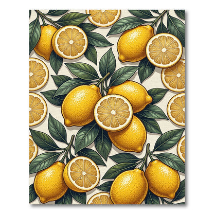 Lush Bright Yellow Lemon Citrus Grove Rug