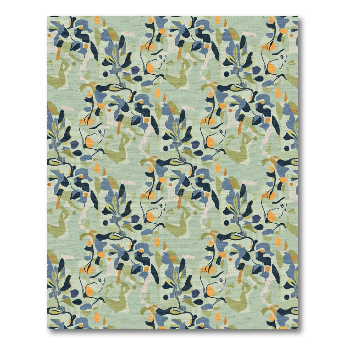 Earthy Abstract Botanical Swirl Rug