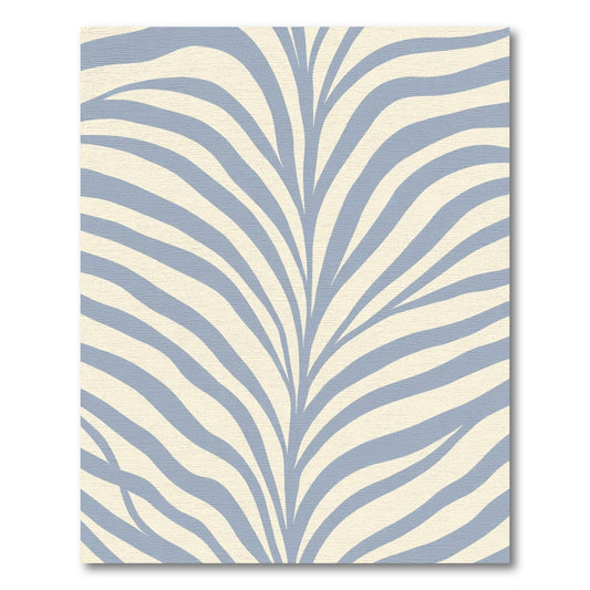 Pale Blue Abstract Palm Frond Rug