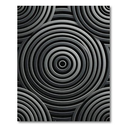 Chic Gray Concentric Circles Rug