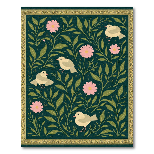 Charming Avian Floral Garden Rug